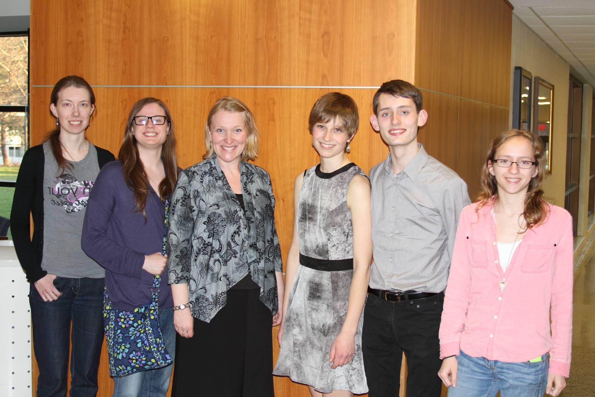 GVSU oboists in the Performing Arts Center after Richie Arndorfer's degree recital